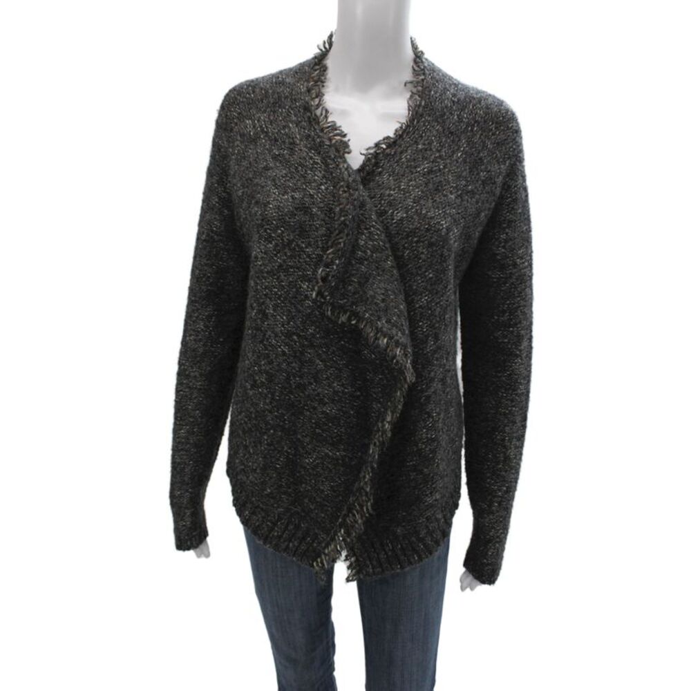 360 Sweater Womens Gray V-Neck Cardigan Long Sleeve Size M